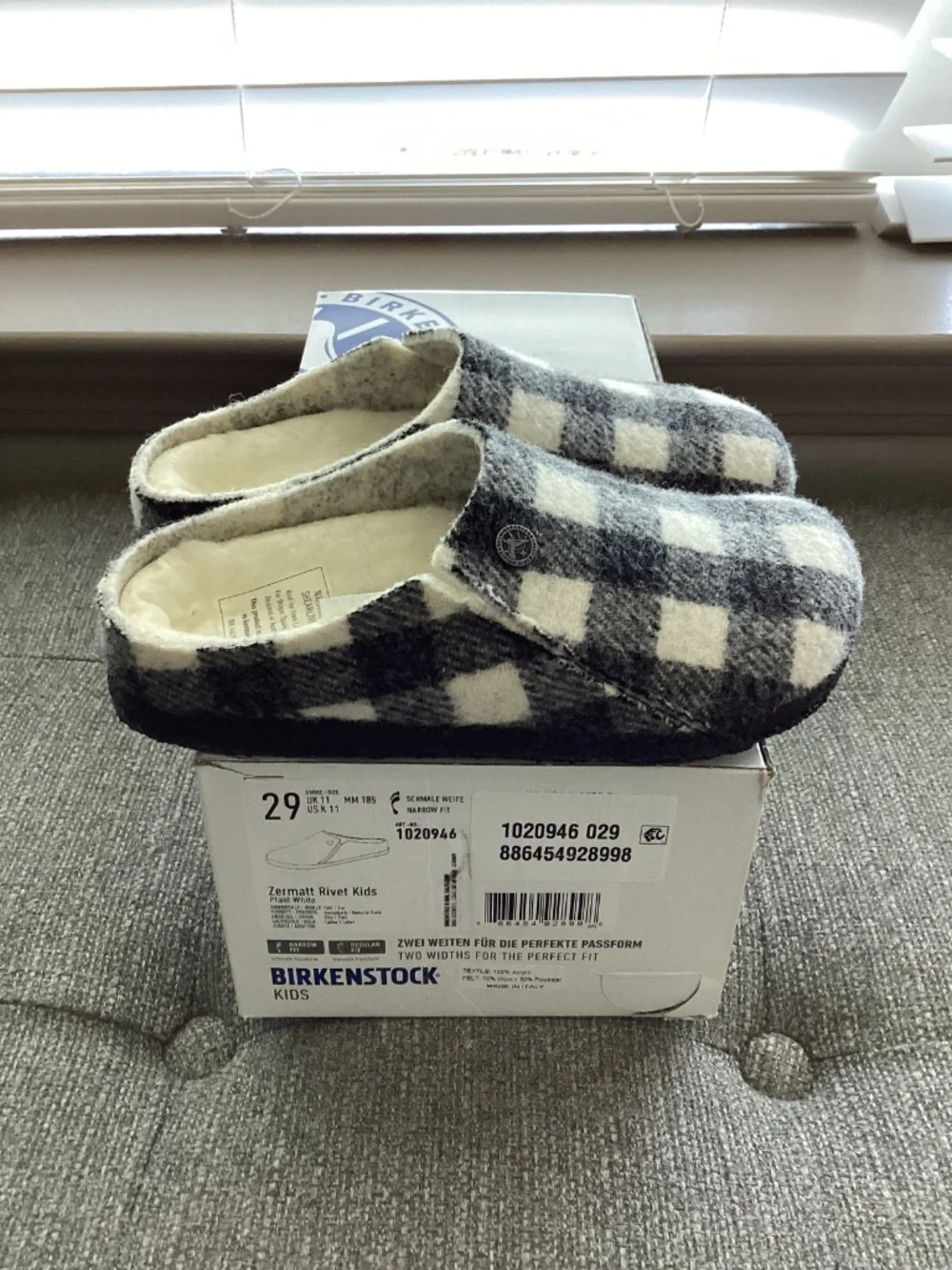 Birkenstock Zermatt Genuine Shearling Lined Slipper (Toddler Kid), size 11 US
